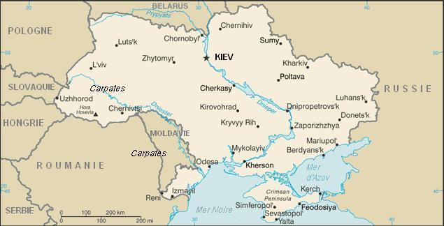 La carte de l'Ukraine