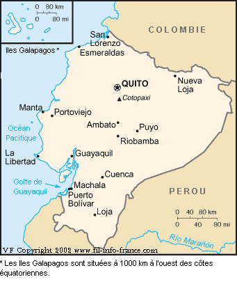 Dcouvrez la carte dtaille de l'Equateur