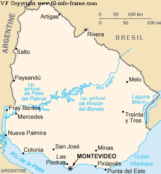 Dcouvrez la carte dtaille de l'Uruguay !