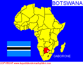 La situation gographique du Botswana