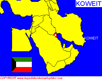La situation gographique du Koweit