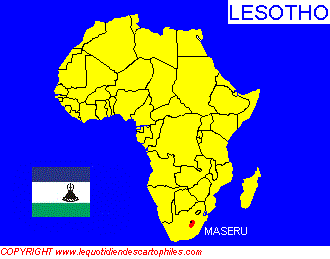 La situation gographique du Lesotho