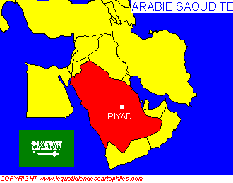 La carte de l'Arabie Saoudite