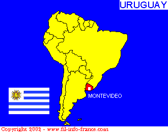 La situation gographique de l'Uruguay