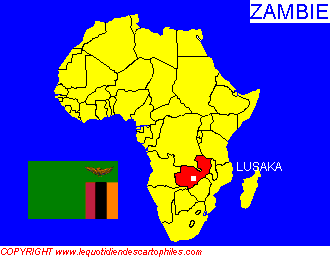La situation gographique de la Zambie