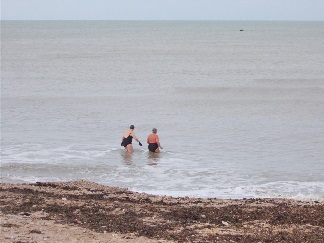 Une mer  peu prs calme en ces jours de grand vent