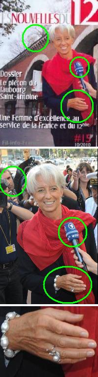 bijoux de Chistine Lagarde, ministre des Finances de la France