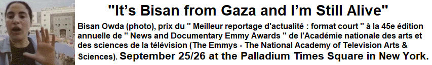 Bisan Owda : It's Bisan from Gaza and I'm Still Alive, 2024, News and Documentary Emmy Awards