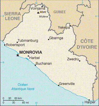 Carte du Liberia