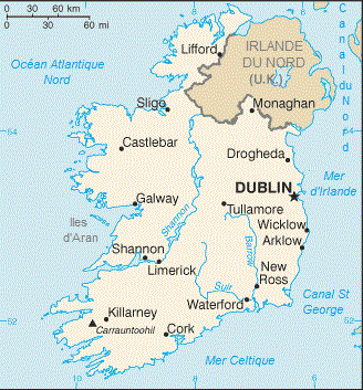 Carte de l'Irlande