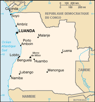 Carte de l'Angola