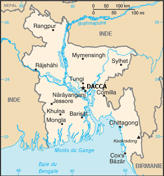 Carte du Bangladesh