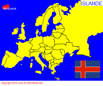 Carte de l'Islande, situation gographique