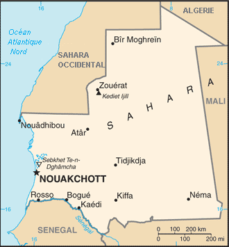 Carte de la Mauritanie