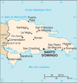 Carte de la Rpublique dominicaine