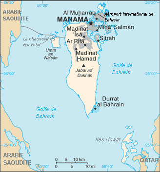 Carte du Bahrein