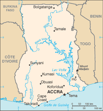 Carte du Ghana