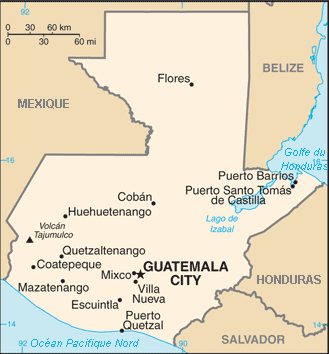 Carte du Guatemala