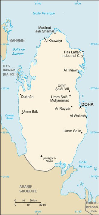 Carte du Qatar