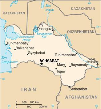 Carte du Turkmenistan