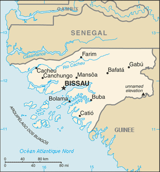 Carte de la Guinee Bissau