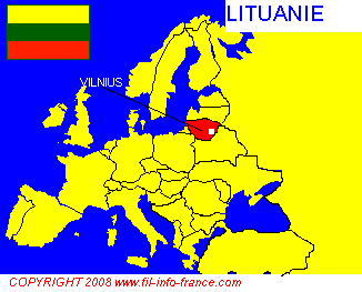 La carte de la Lituanie