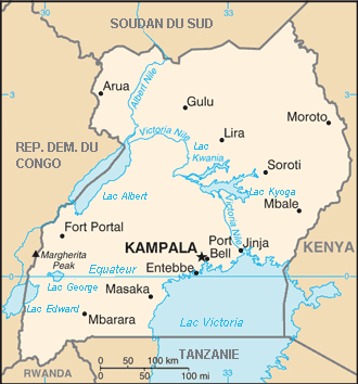 Carte de l'Ouganda