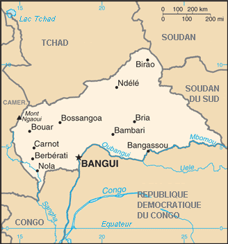 Carte de la Rpublique centrafricaine