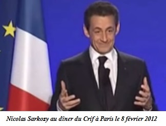 Nicolas Sarkozy, CRIF, 2012