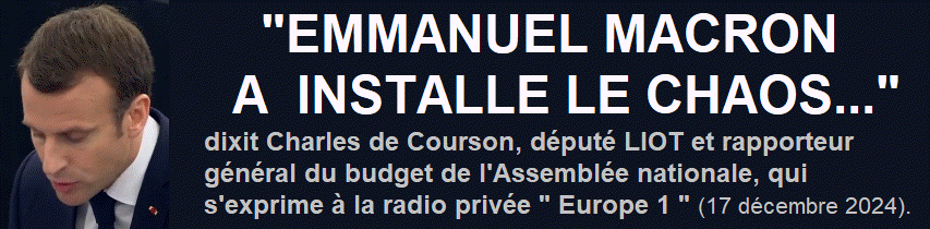 Emmanuel Macron a install le chaos" (Charles de Courson)