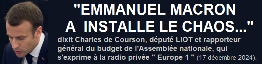 Emmanuel Macron a install le chaos" (Charles de Courson)
