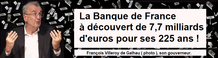 La Banque de France  dcouvert de 7,7 milliards d'euros pour ses 225 ans !