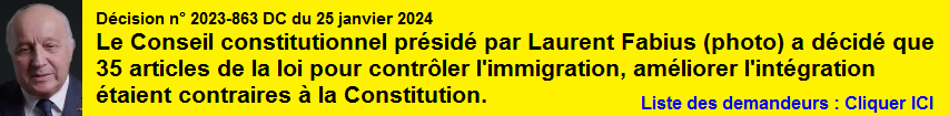 Liste des demandeurs censure loi immigration - integration 25 janvier 2024