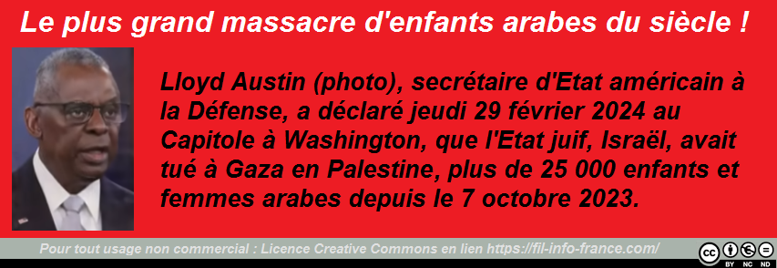 Le plus grand massacre d'enfants arabes du sicle