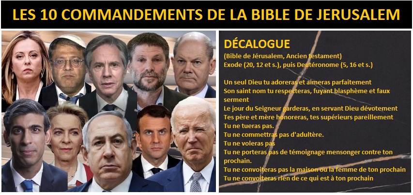 Les 10 commandements de la Bible de Jrusalem, Isral, peuple juif, Bible, Decalogue, ancien Testament