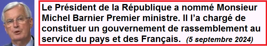 France : Michel Barnier, nomm Premier ministre, jeudi 5 septembre 2024