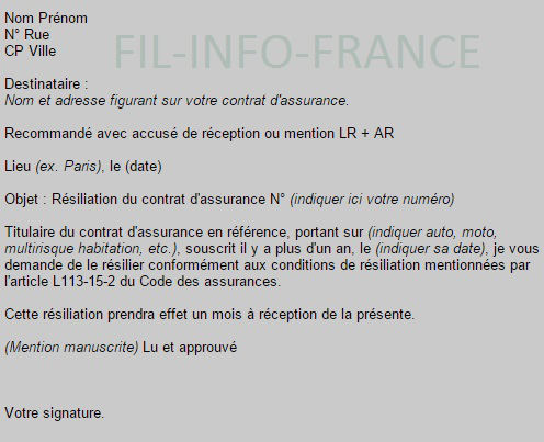 Resiliation Assurance Auto Moto Habitation Loi Hamon