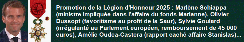 Promotion Lgion d'honneur 2025, nomination Macron-Bayrou, dcret du 15 janvier 2025, source officielle JO. filinfofrance, fr