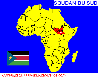 La situation gographique du Soudan du Sud ou Sud-Soudan