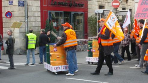 syndicat "CFDT Pomona" au slogan "gardez cette force"  la manifestation de Dijon contre la rforme des retraites