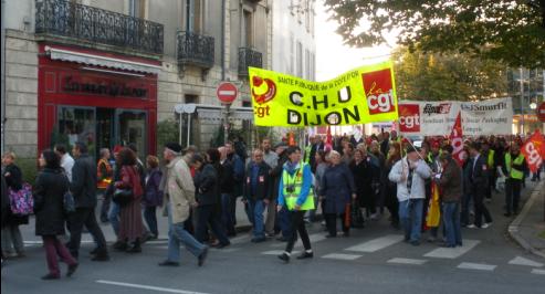 syndicat "CGT CHU de Dijon"  la manifestation de Dijon contre la rforme des retraites