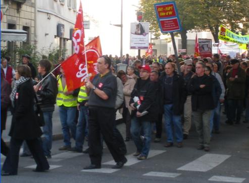 syndicat "CGT FAPT de Cte d'Or"  la manifestation de Dijon contre la rforme des retraites