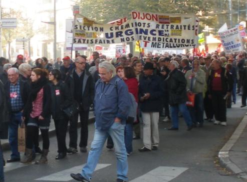 syndicat "CGT cheminots retraits Dijon"  la manifestation de Dijon contre la rforme des retraites