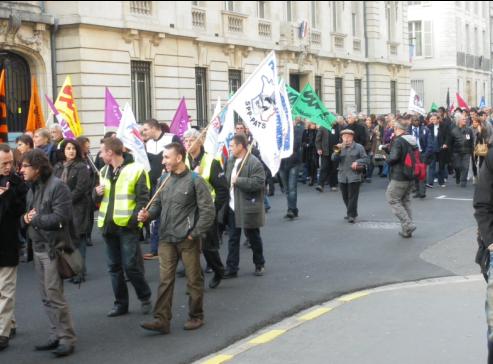 syndicat "SPP-PATS" Solidaires  la manifestation de Dijon contre la rforme des retraites