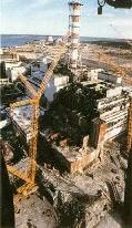 La centrale nucléaire de Tchernobyl après la catastrophe