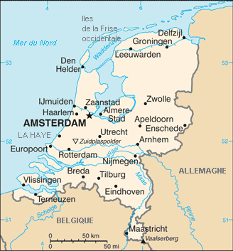 carte detaillee de la hollande