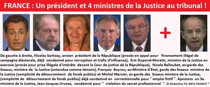 FRANCE - Un pr�sident et 4 ministres de la Justice au tribunal !