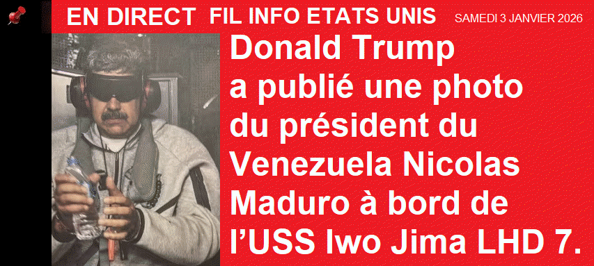 Photo de Nicolas Maduro � bord de l’USS Iwo Jima, samedi 3 janvier 2026